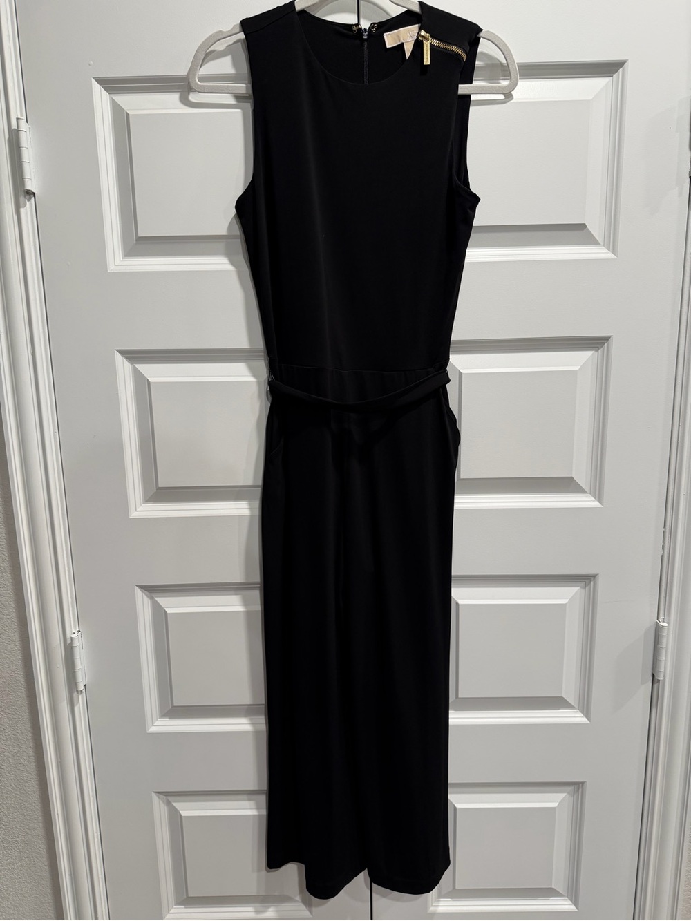 Michael Kors Black Jumpsuit with Gold Zipper